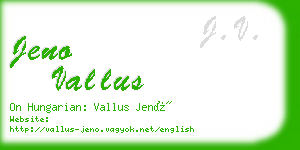 jeno vallus business card